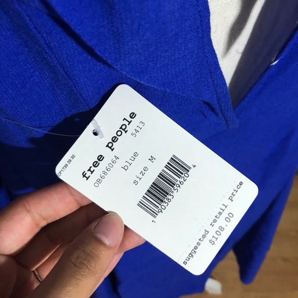 NWT Free People Gemma Blue Floral Print Tunic - Picture 4 of 4